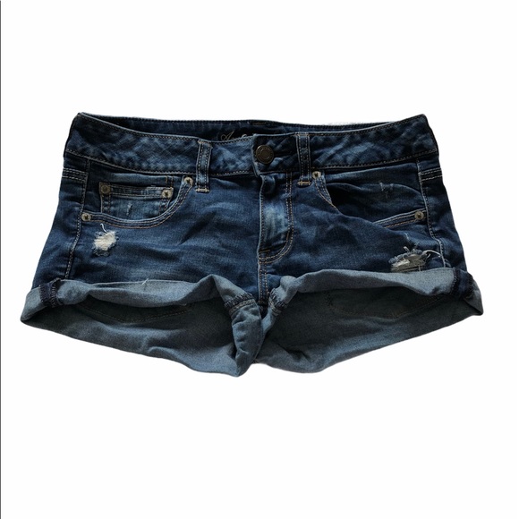 American Eagle Dark Wash Super Stretch Shorts - Picture 1 of 14